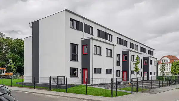 Die Stadthäuser in der Ackerstraße Die Stadthäuser in der Seestraße Cracau