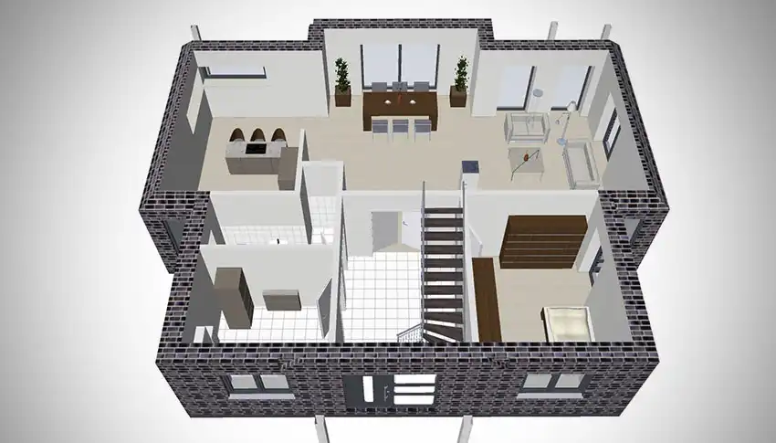 Grundriss einer Stadtvilla